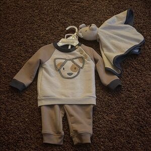 Tahari Kids Matching Set - Brown and Cream
